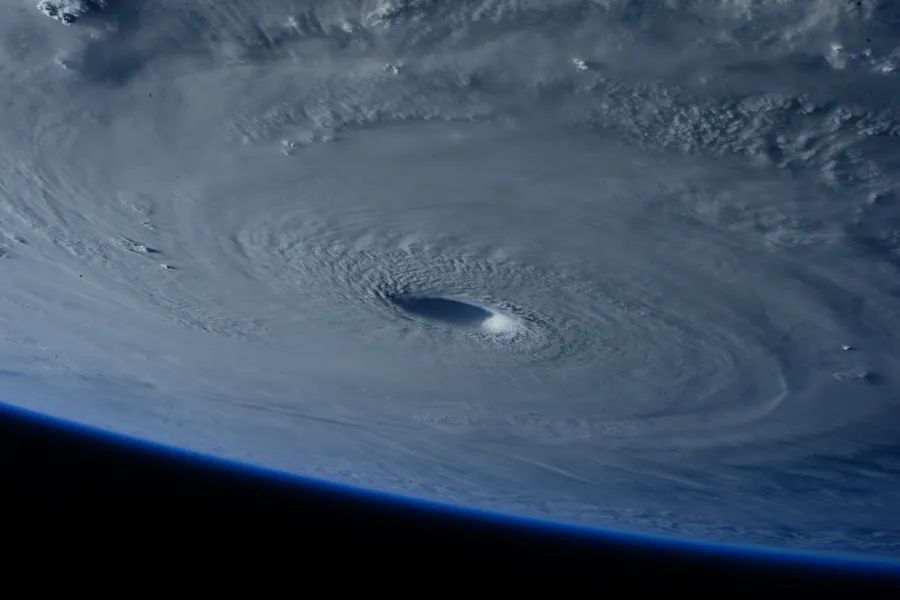 A hurricane seen from space.